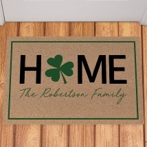 Personalized Home Shamrock Doormat
