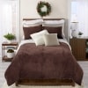 Luxury Plush Reversible Comforter Sets - Chocolate Twin