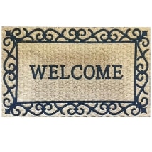Welcome Scroll Coir Rubber Doormat