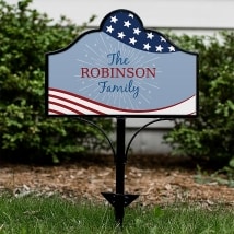 Personalized Patriotic Magnet Yard Sign