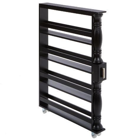 Slim Rolling Can and Spice Racks - Black
