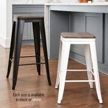Metal and Wood Counter Stool