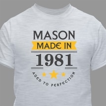 Personalized Made in Year T-Shirt