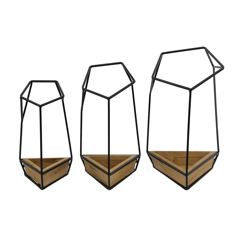 Set of 3 Felix Wall Planter, L:10x10x16.5" M:8.5x8.5x15.5" S:7x7x13.5" - image 2