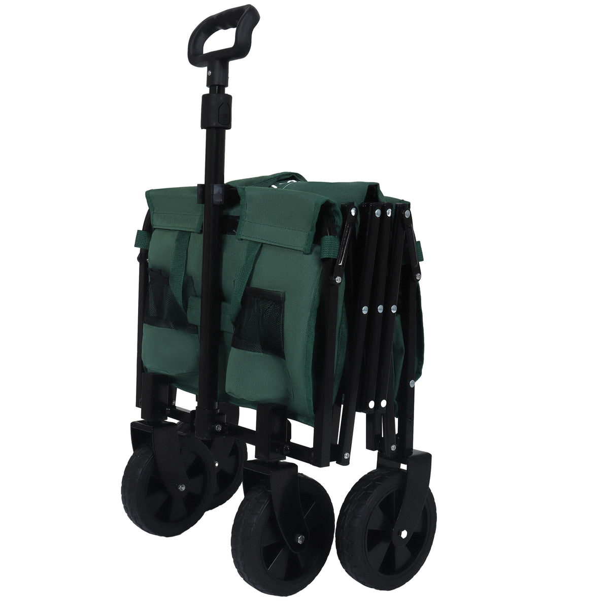 Expandable Dual-Layer Utility Wagon with 100% Extra Space - Grocery Cart for Camping, Shopping, Sports, Gardening, Fishing, Supports 225lbs, Green - image 13