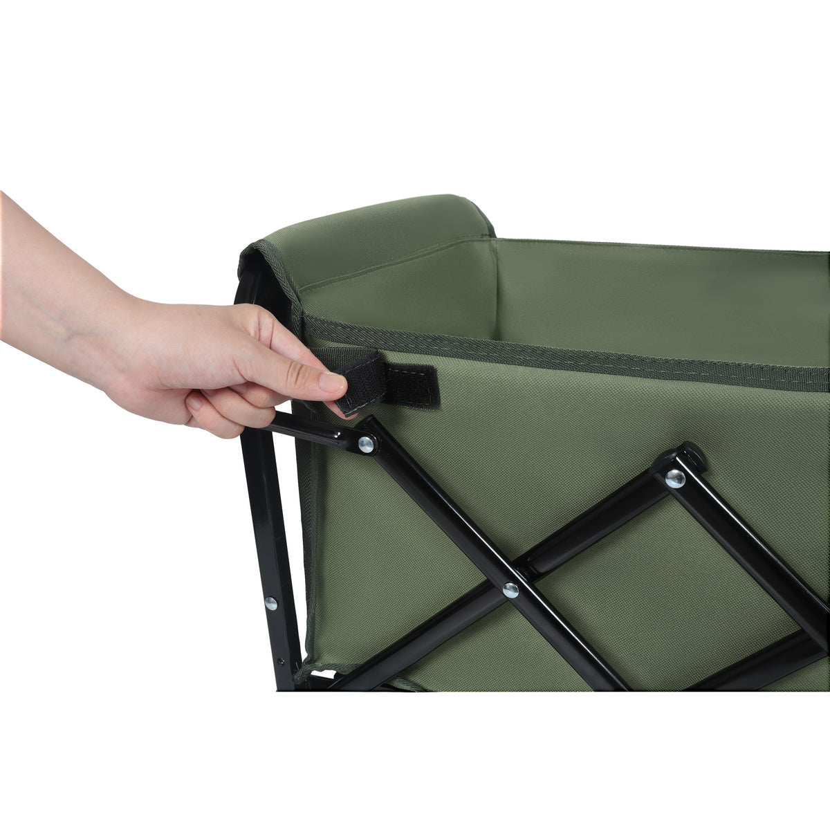 Expandable Dual-Layer Utility Wagon with 100% Extra Space - Grocery Cart for Camping, Shopping, Sports, Gardening, Fishing, Supports 225lbs, army green - image 18