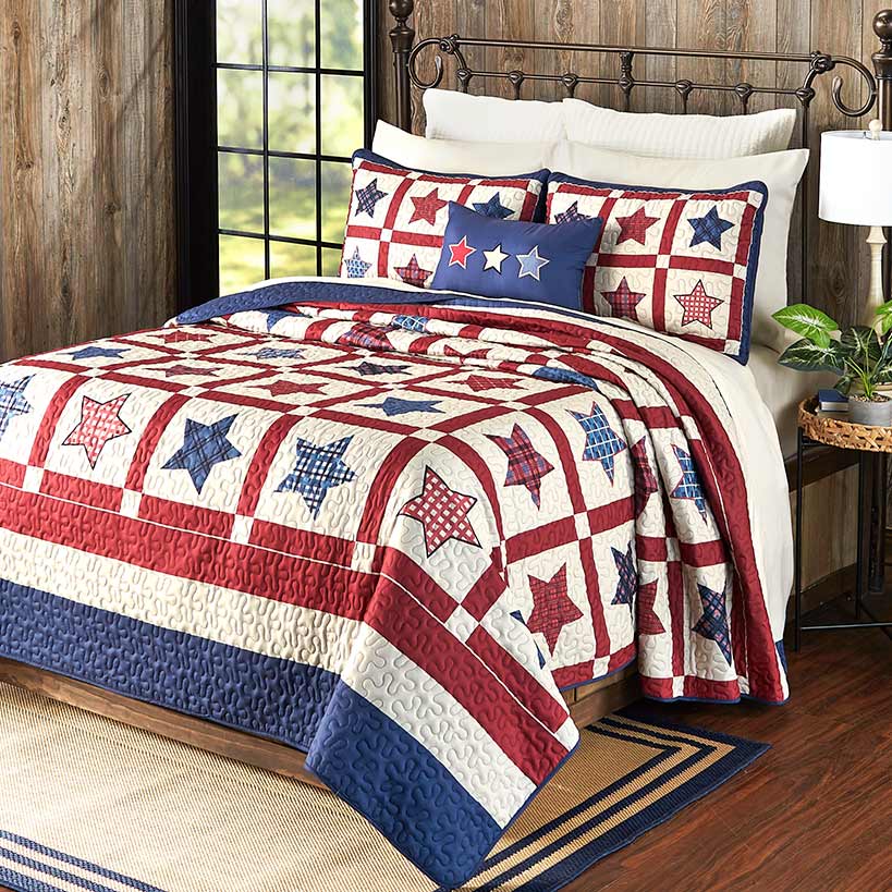Americana Plaid Star Sham