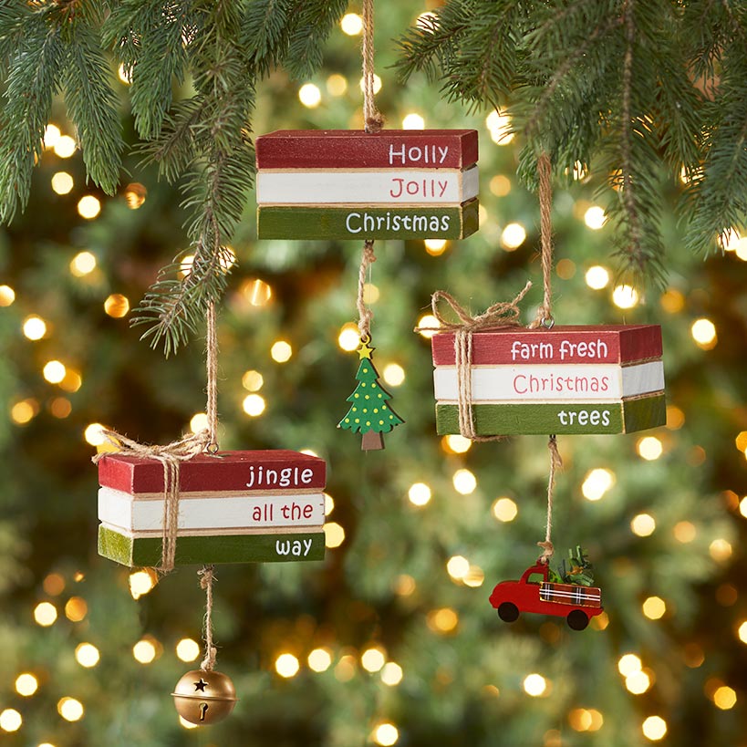 Farmhouse Book Plaque Ornaments