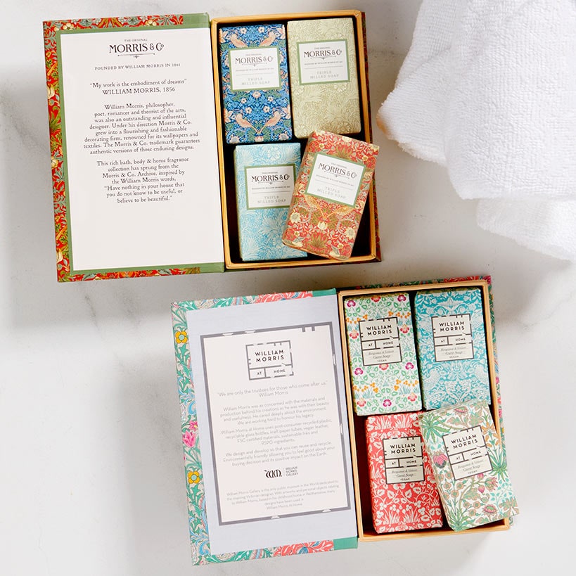 Sets of 4 Triple Milled William Morris Guest Soaps