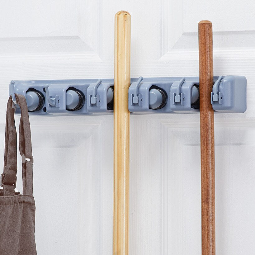 5-Slot Mop & Broom Wall Organizer