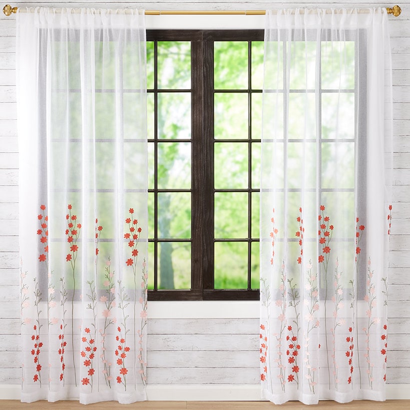 Floral Blooming Window Panel 63"