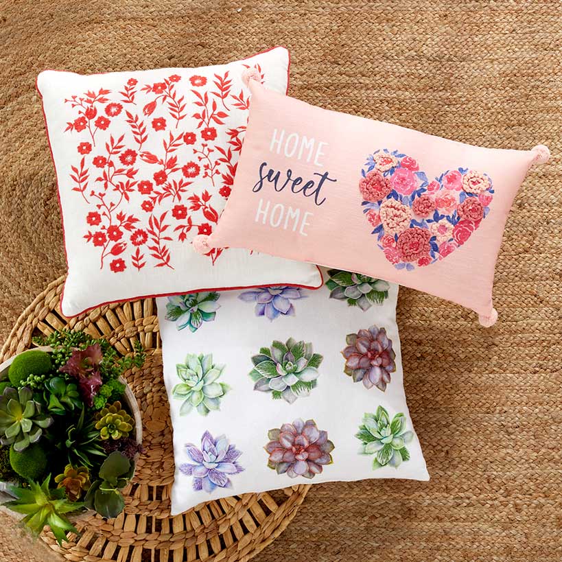 Springtime Floral Accent Pillows
