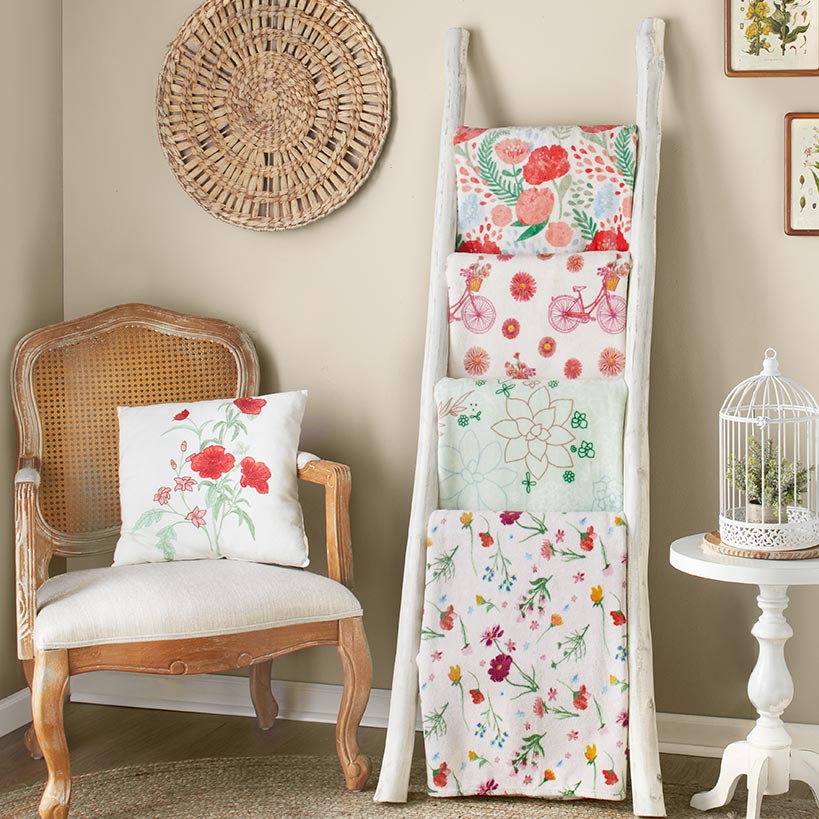 Spring Plush Printed Throws
