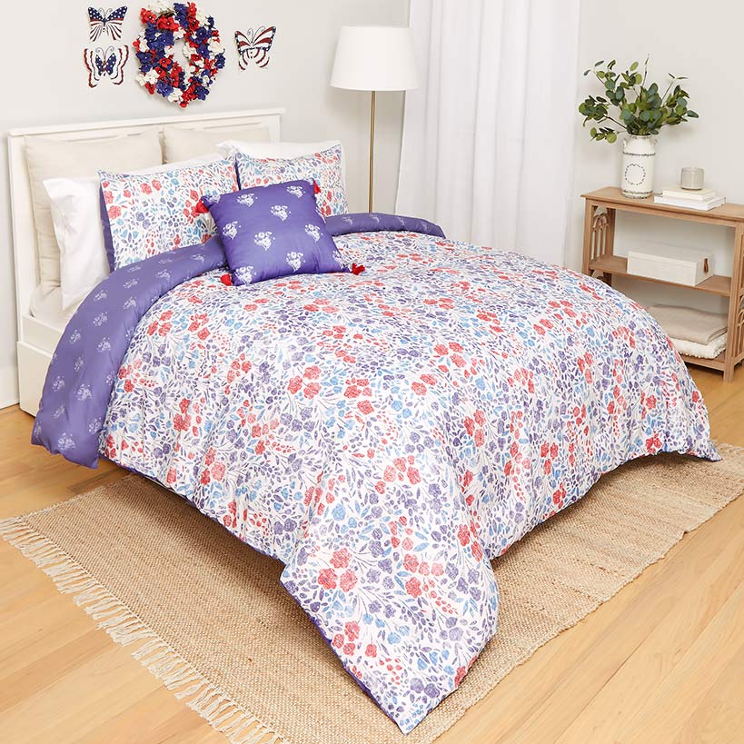 Liberty Floral Reversible Comforter Set or Accent Pillow | LTD Commodities