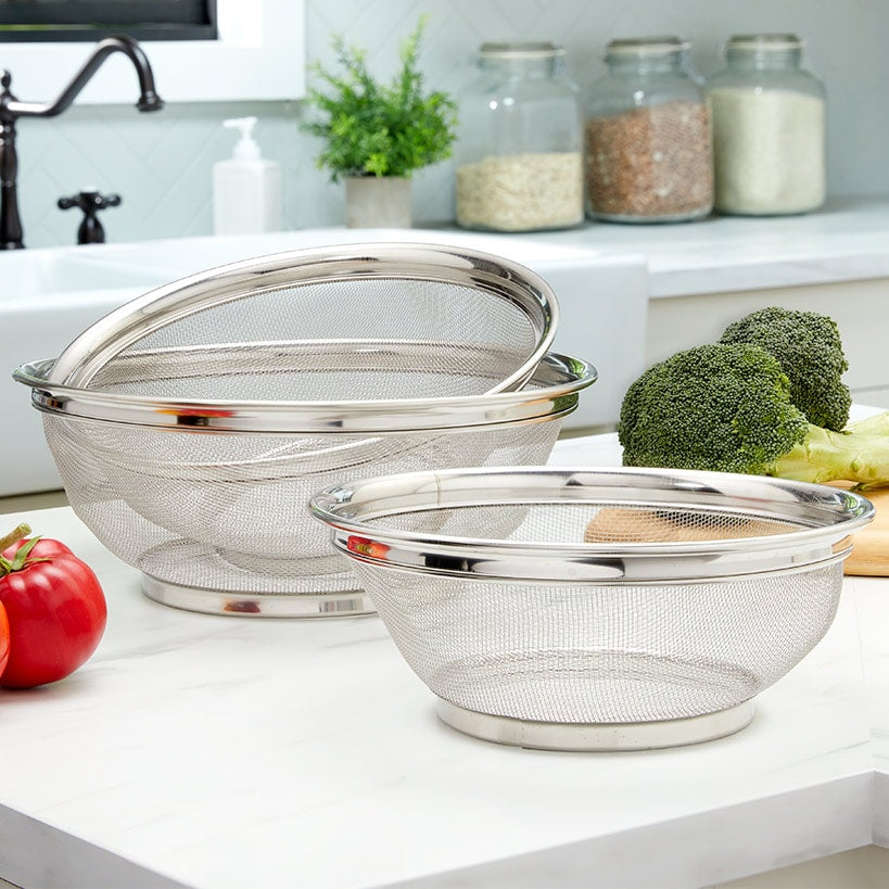 Set of 3 Mesh Colanders