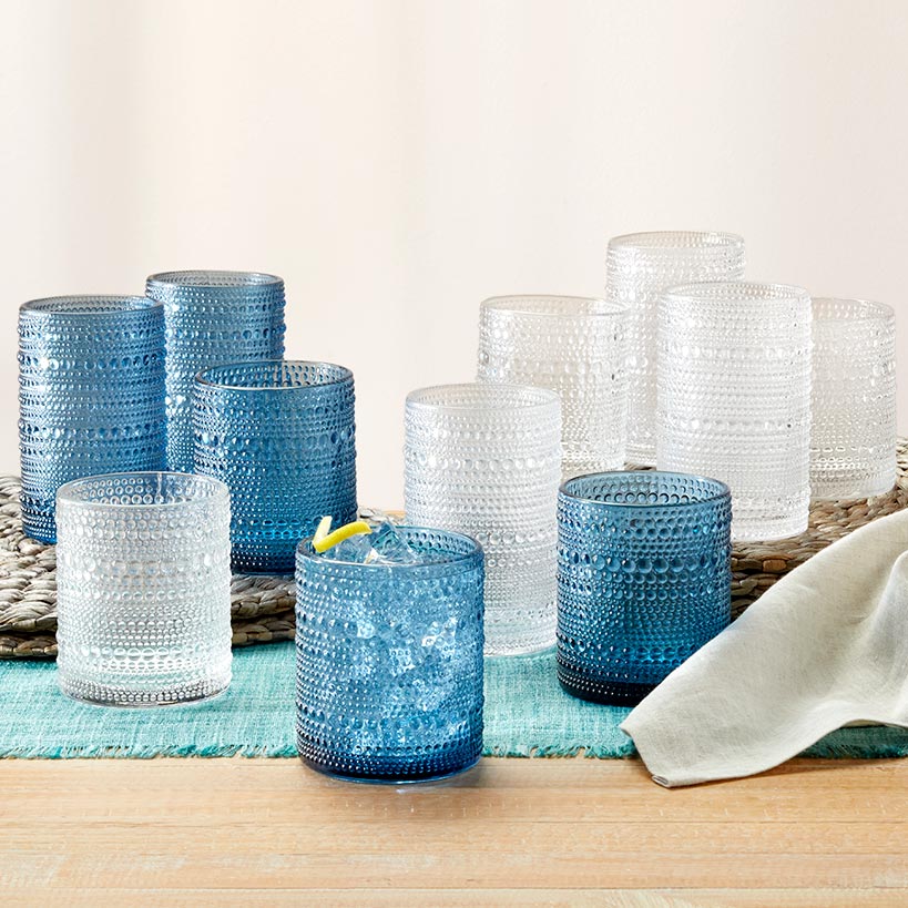 Hobnail Glass Drinkware Sets