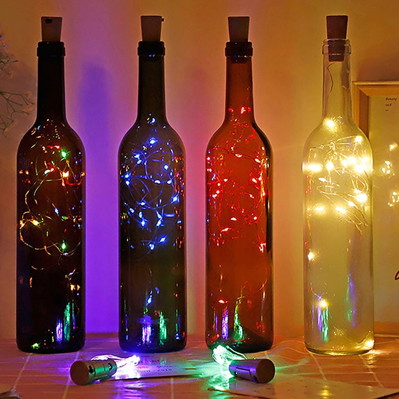 Wine Bottle Lights with Cork