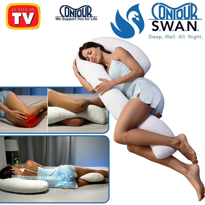 Contour® Comfort Swan Body Pillow Cozy Support for Side Sleepers