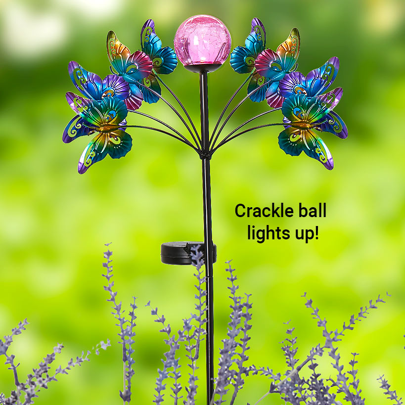 Multicolored Solar LED Butterfly Garden Stake