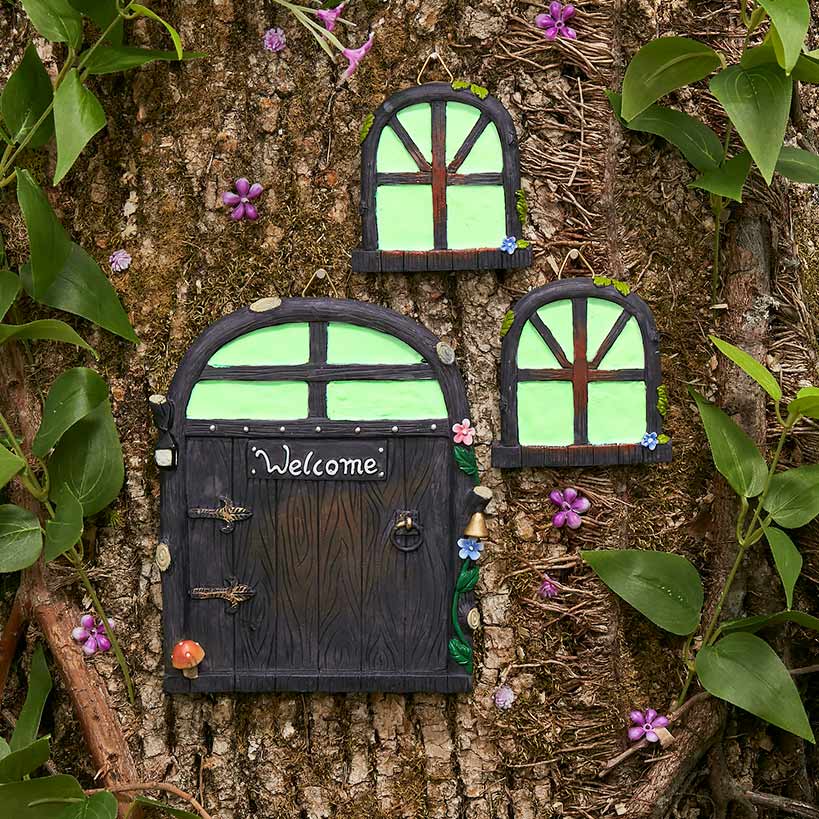 Glow-in-the-Dark Fairy Door and Window Set