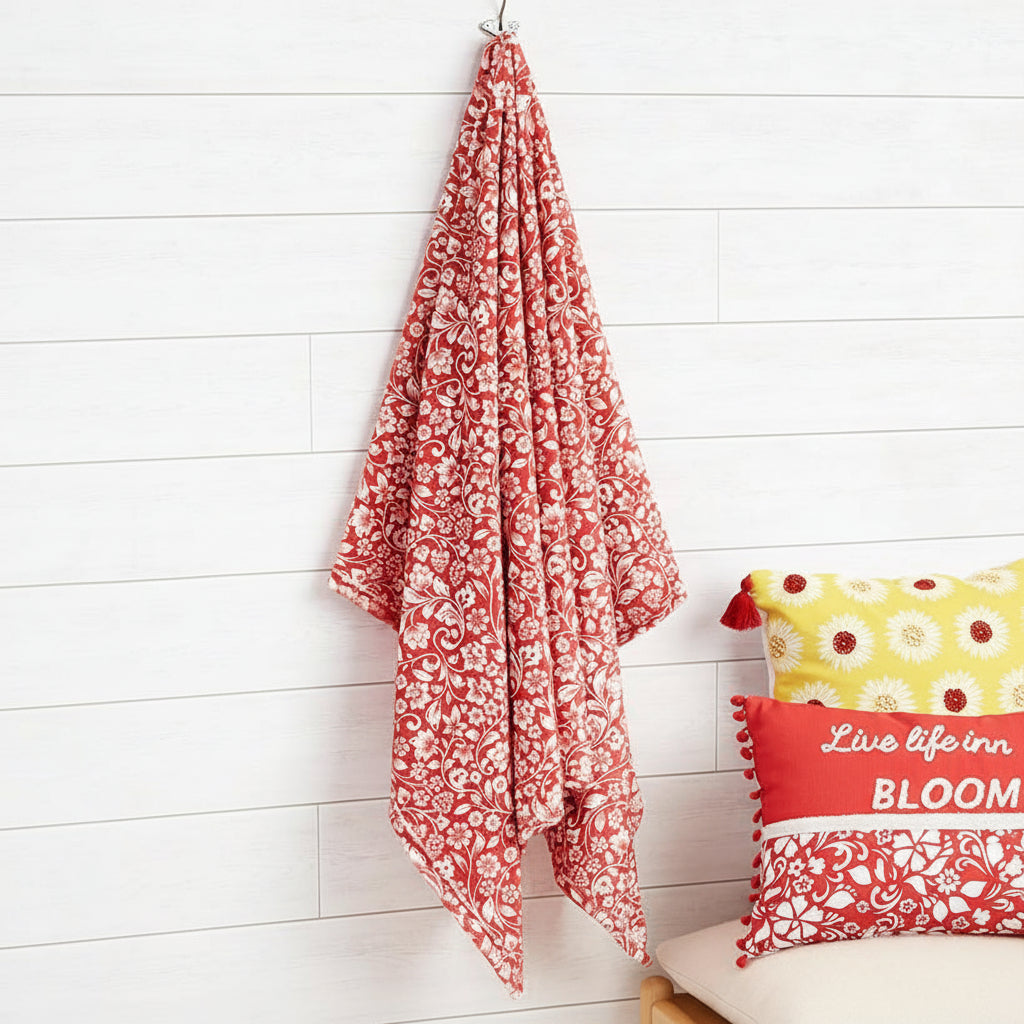 Jacobean Sunflower 50" x 60" Fleece Plush Throw