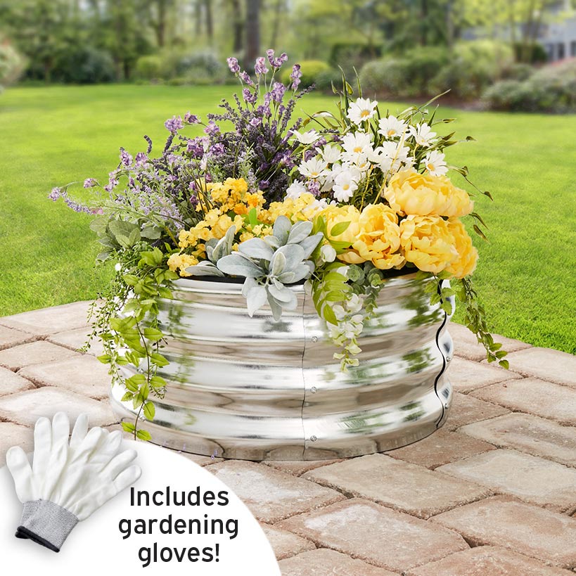 Round Galvanized Raised Garden Bed Kit