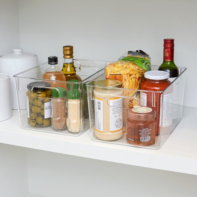 Clear Storage Bins Set of 2