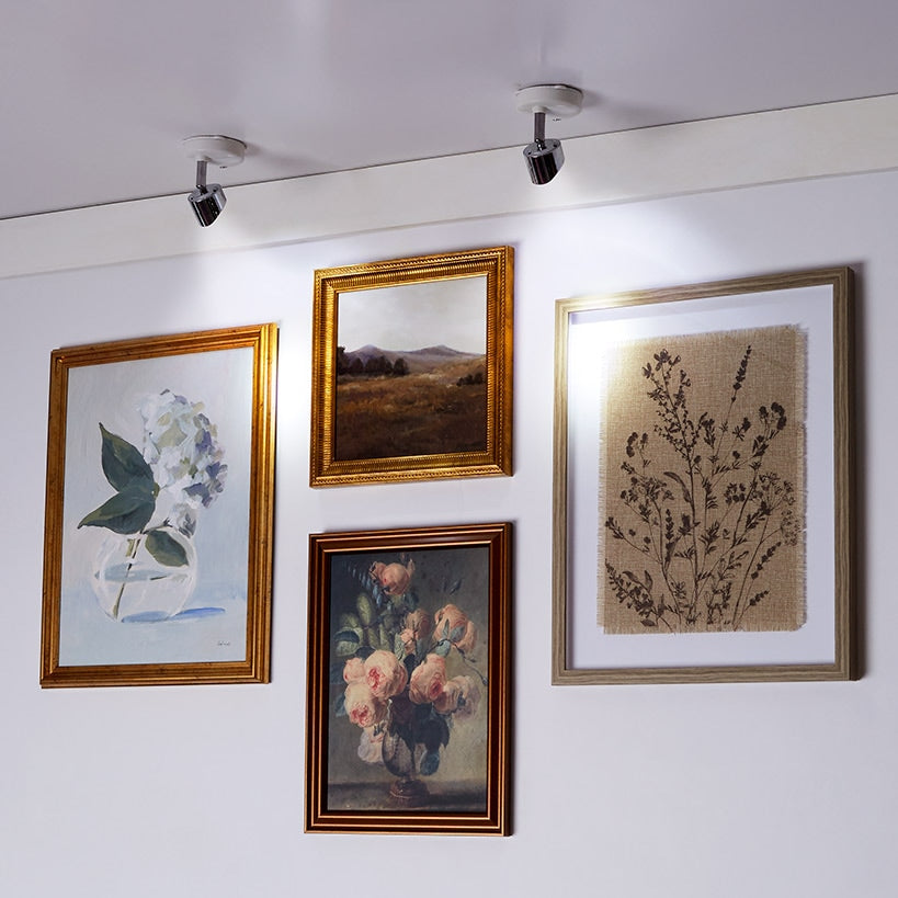 Remote-Controlled Spotlights, Rotating Head and Adjustable Brightness