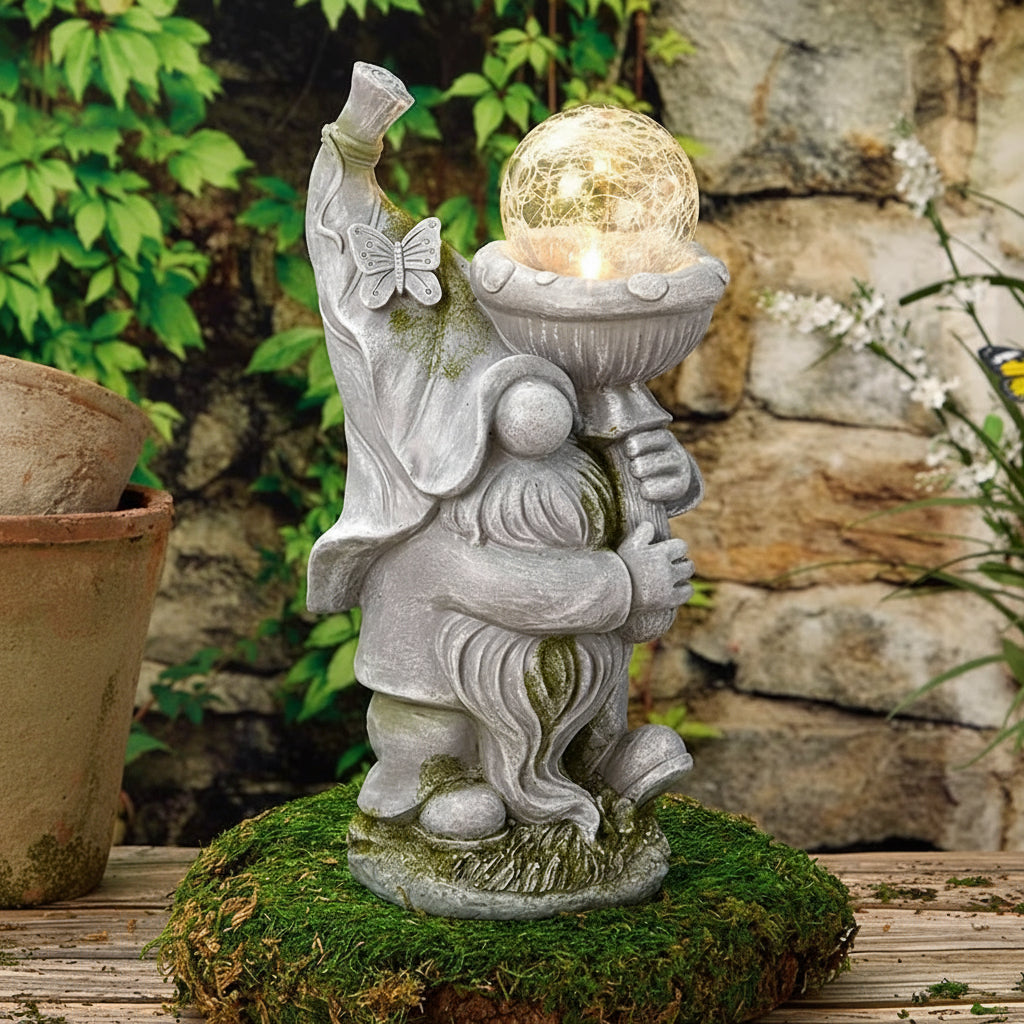 Solar Gnome Garden Statue