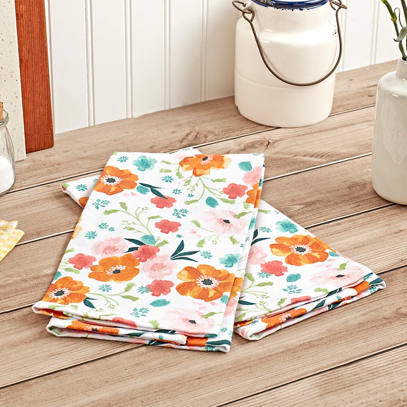 Set of 2 Dolly Parton Floral Kitchen Towels