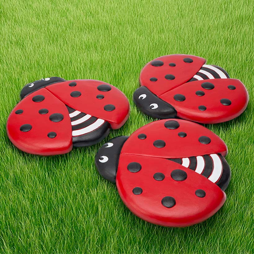 Ladybug Stepping Stones - Set of 3