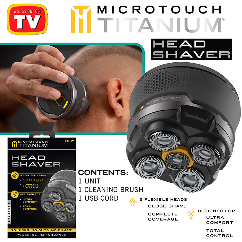 Microtouch Titanium Head Shaver With 5 Flexible Heads Cordless