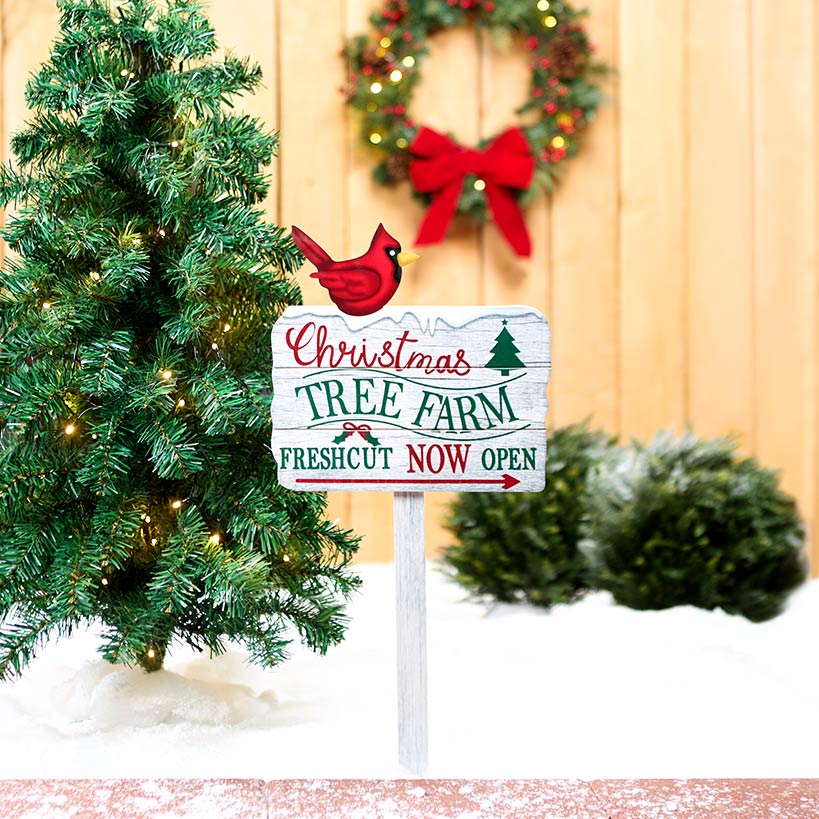 Christmas Cardinal Stake Sign
