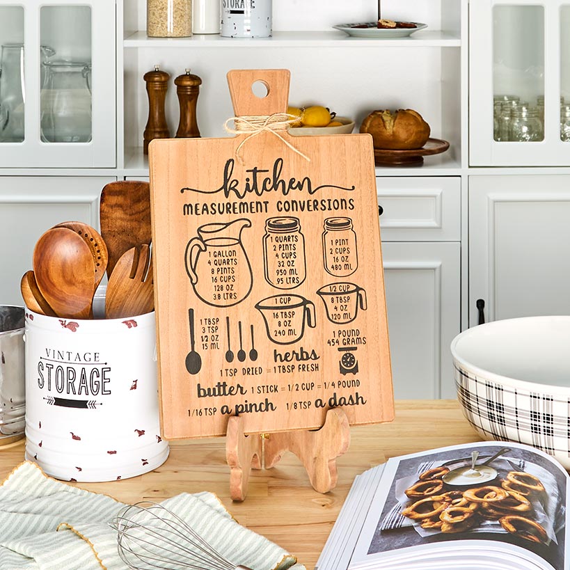 Cookbook Holder & Stand with Kitchen Conversions Chart