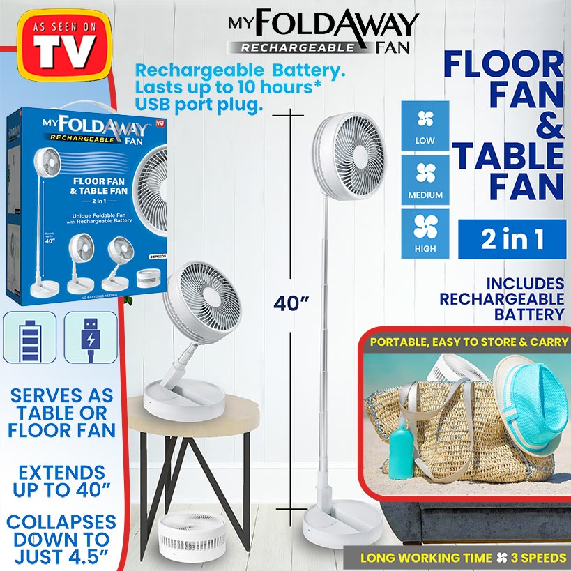 My Foldaway™ Rechargeable Fan - Compact and Portable Cooling Solution