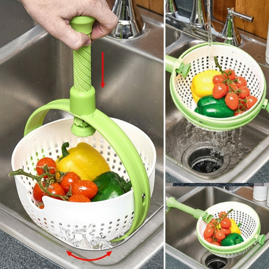 Collapsible Salad Spinner and Straining Colander