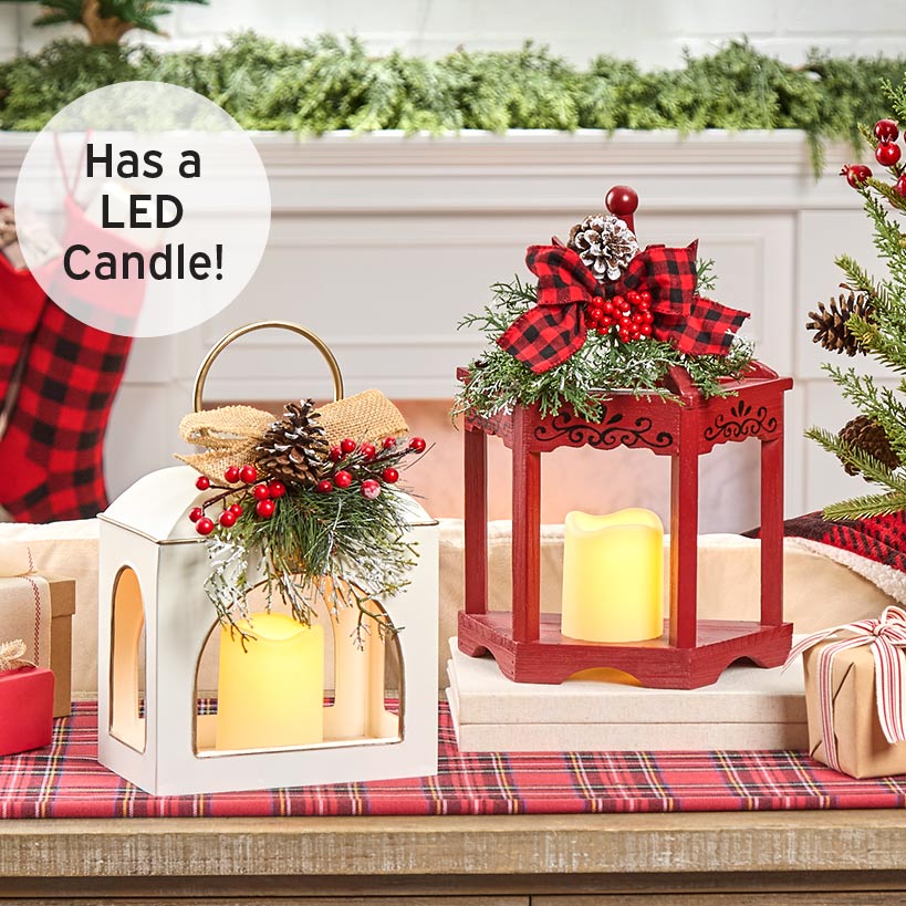 Country Christmas LED Single Lantern