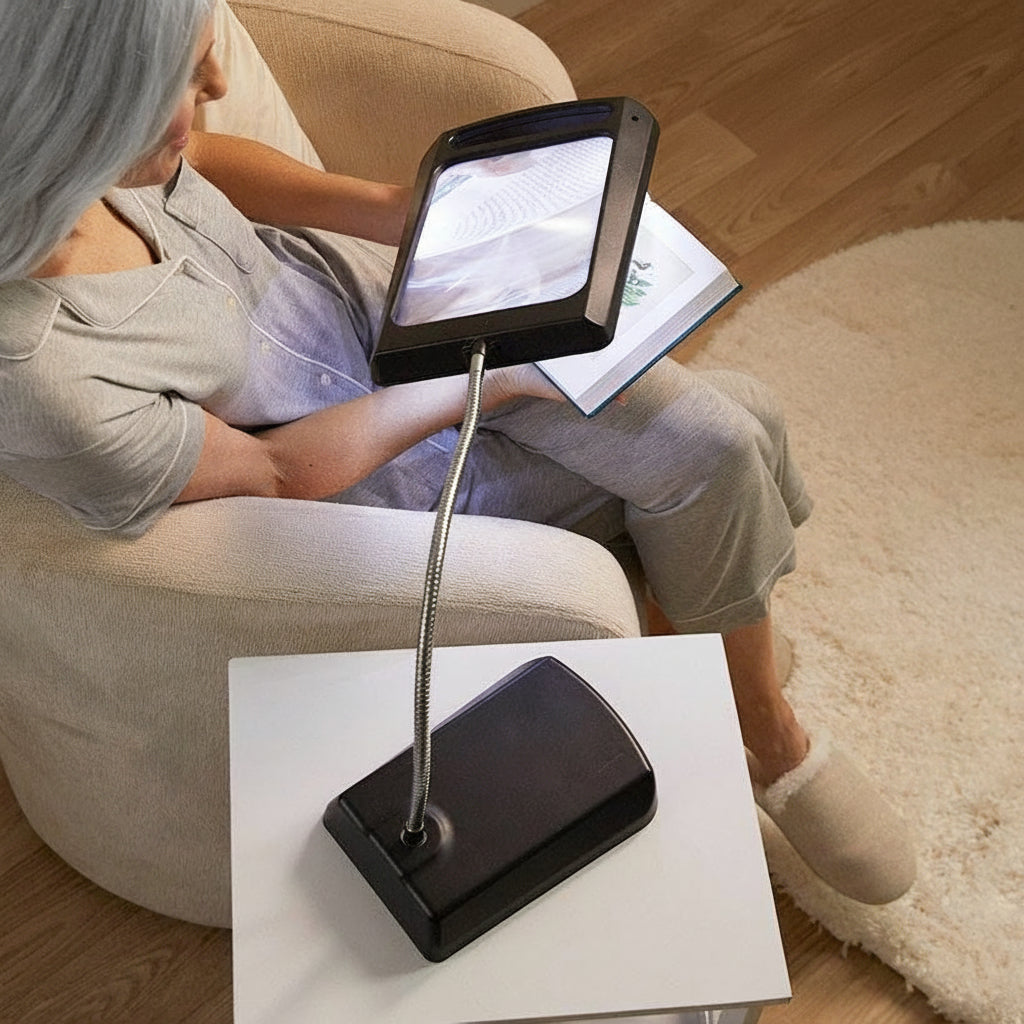 3X Magnification LED Reading Floor Lamp 34" Tall Batery Operated