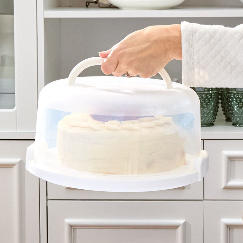 Round Cake or Cupcake Carrier with Travel Lid