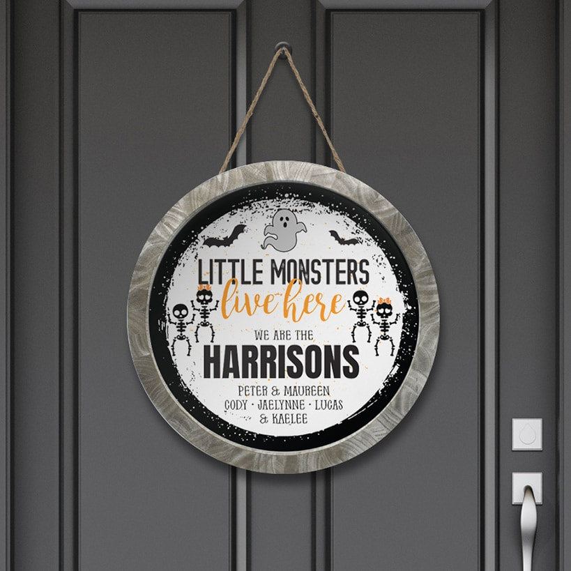 Personalized Halloween Wall Sign Little Monsters