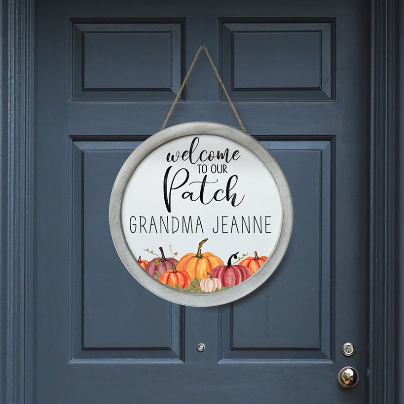 Personalized Harvest Wall Sign Welcome Patch