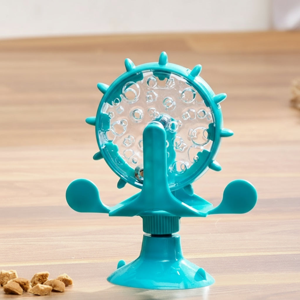 Cat Spinning Windmill Treat Dispenser With Suction Cup