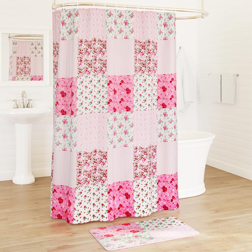 Berry Bloom Shower Curtain or Memory Foam Bath Rug