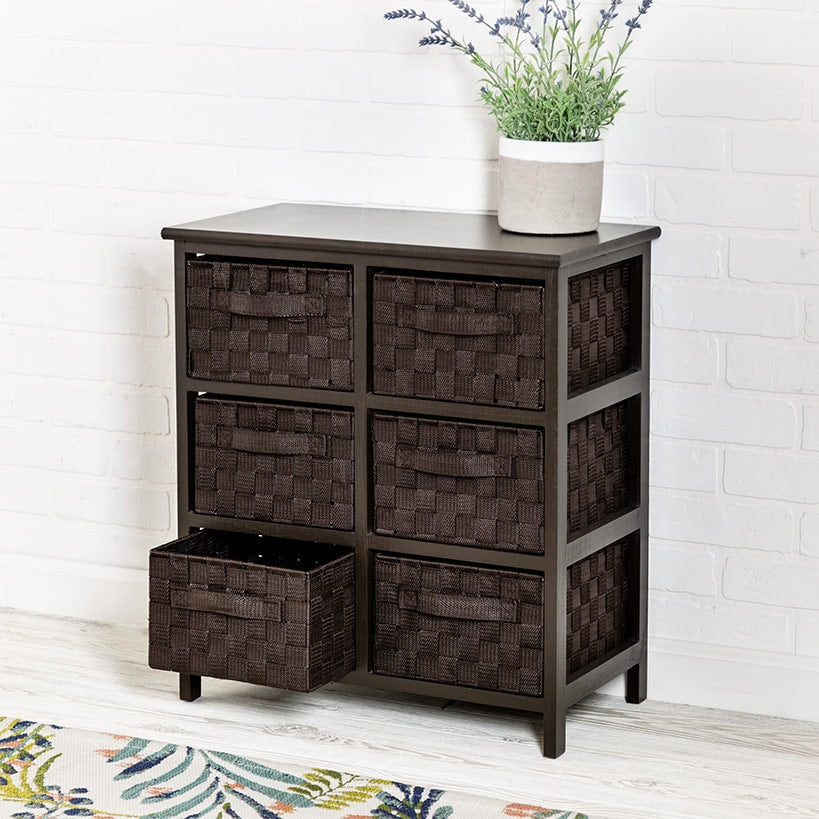 Woven 6 Drawer Storage Chest