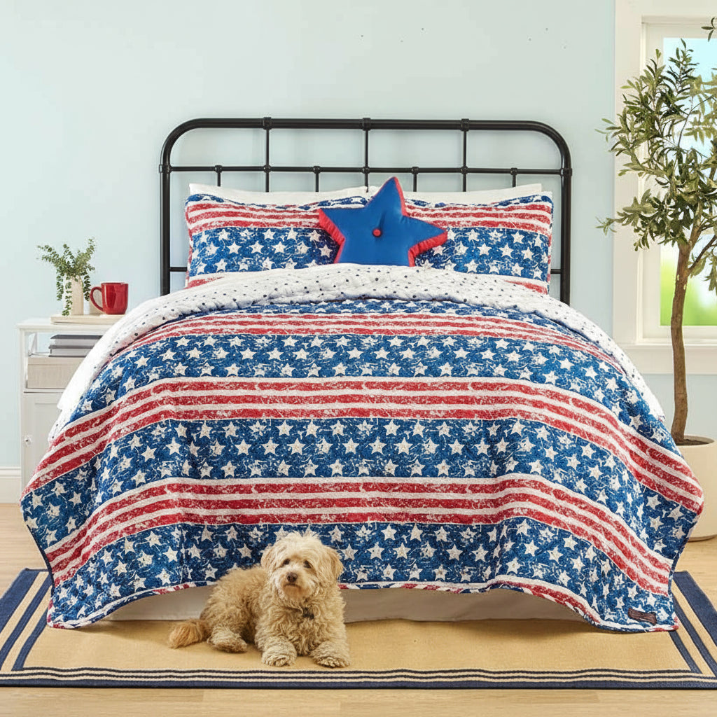 Mossy Oak Stars and Stripes Reversible Quilt, Full/Queen or King