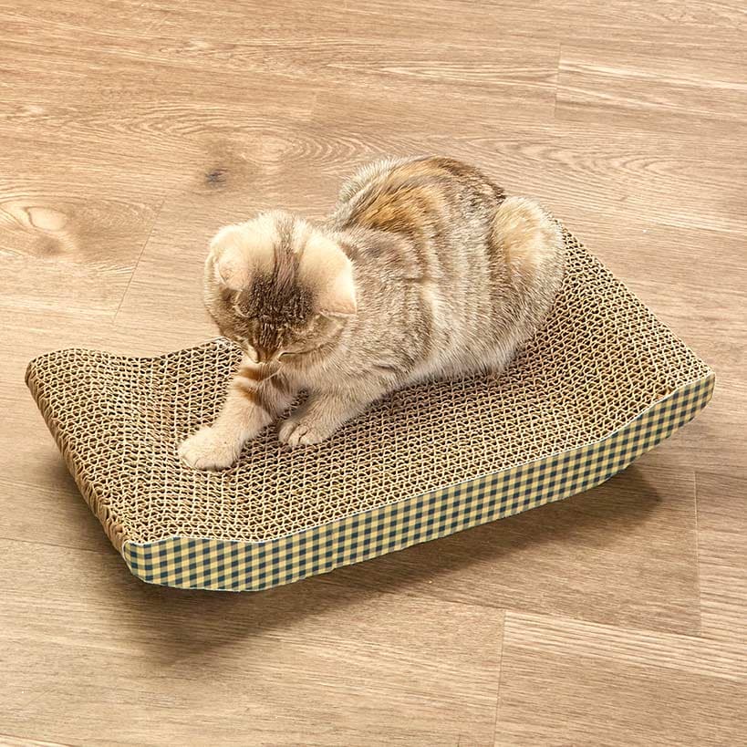 Cat Scratcher Chaise - Durable Corrugated Cardboard with Catnip