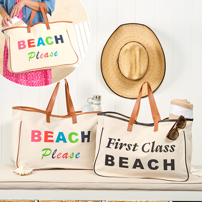 Women's Large Canvas Beach Tote Bag