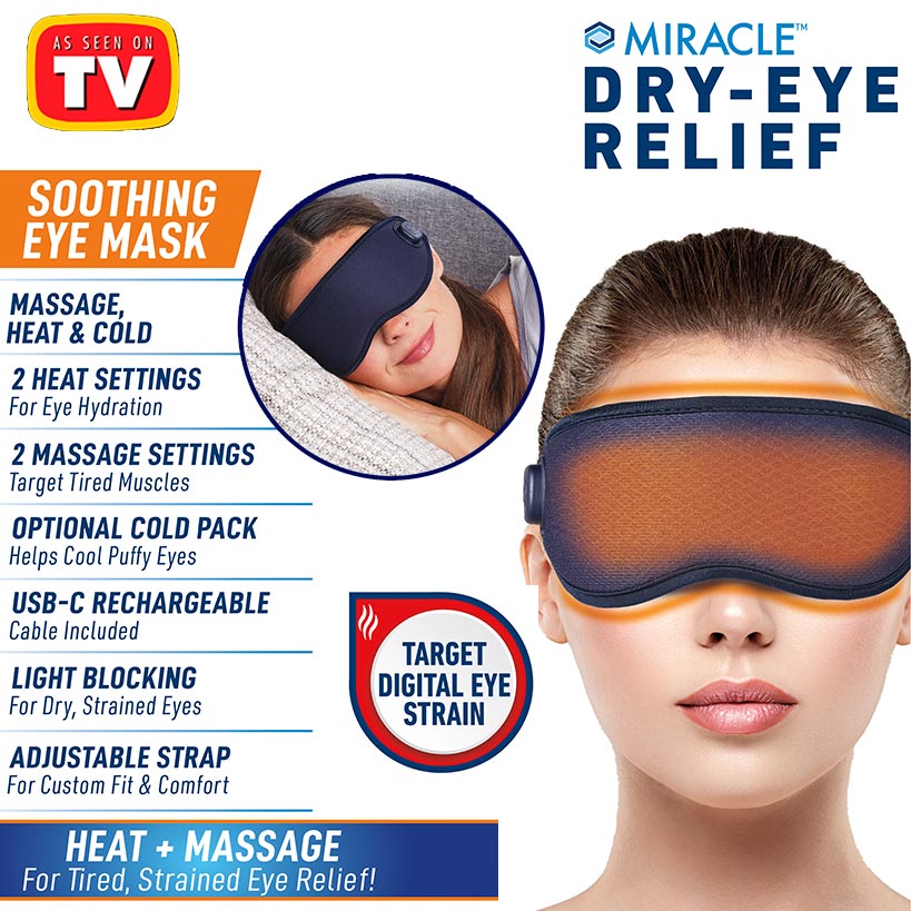 Miracle™ Dry Relief Eye Mask - Soothing, Adjustable, Cordless, Rechargeable