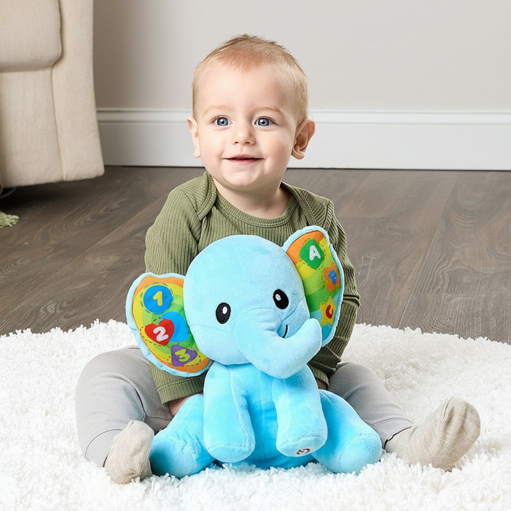 Winfun Interactive Elephant Plush Toy - Lights and Sound Learning Fun