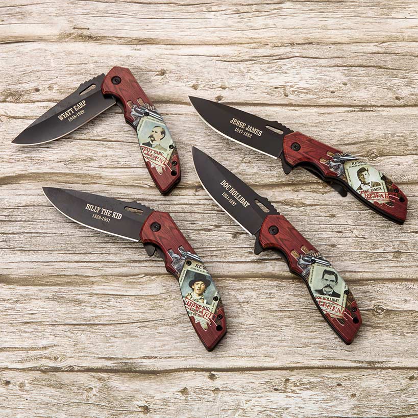 Folding Knife - Legends Of The West, Spring-Assisted, Drop Point Blade
